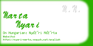 marta nyari business card